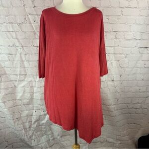NWT annabelle boutique Red Oversized asymmetric hem Tunic Top womens S